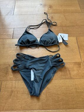 O'Neill Black Strappy Triangle Bikini Set